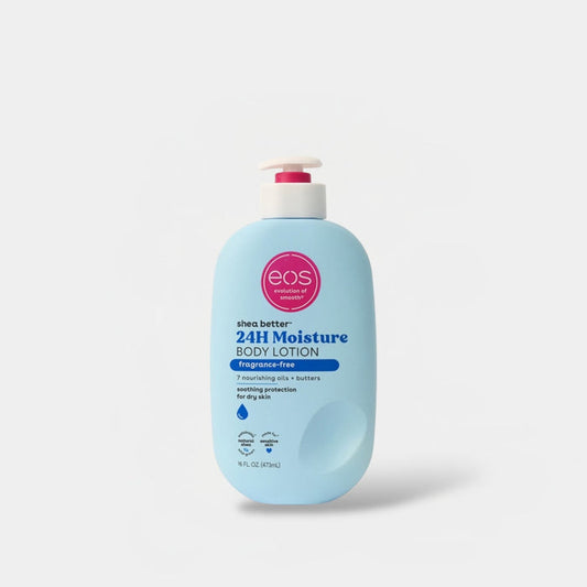 eos Shea Butter 24H Moisture Body Lotion - Fragrance Free 473ml - Princess Cosmetics Qatar