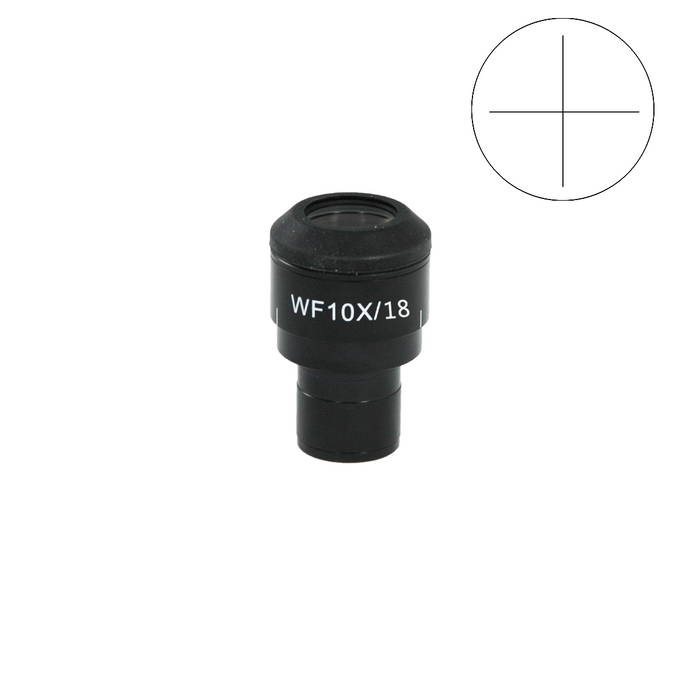 Eyepiece Field of View Dia. 18mm 10X Reticle Adjustable Eyepiece ( Dia. 23.2/FN18), SKU PL04082242, three quarter front view
