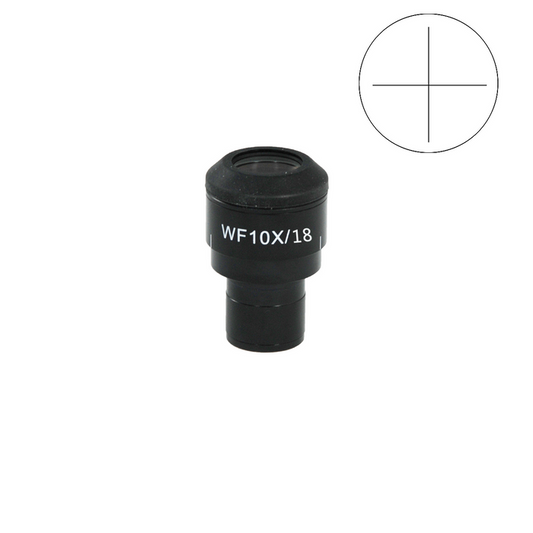 Eyepiece Field of View Dia. 18mm 10X Reticle Adjustable Eyepiece ( Dia. 23.2/FN18), SKU PL04082242, three quarter front view