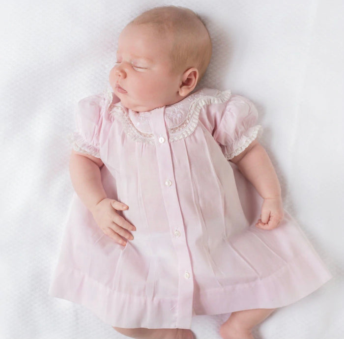Feltman Pink Lacy Yoke Open Daygown