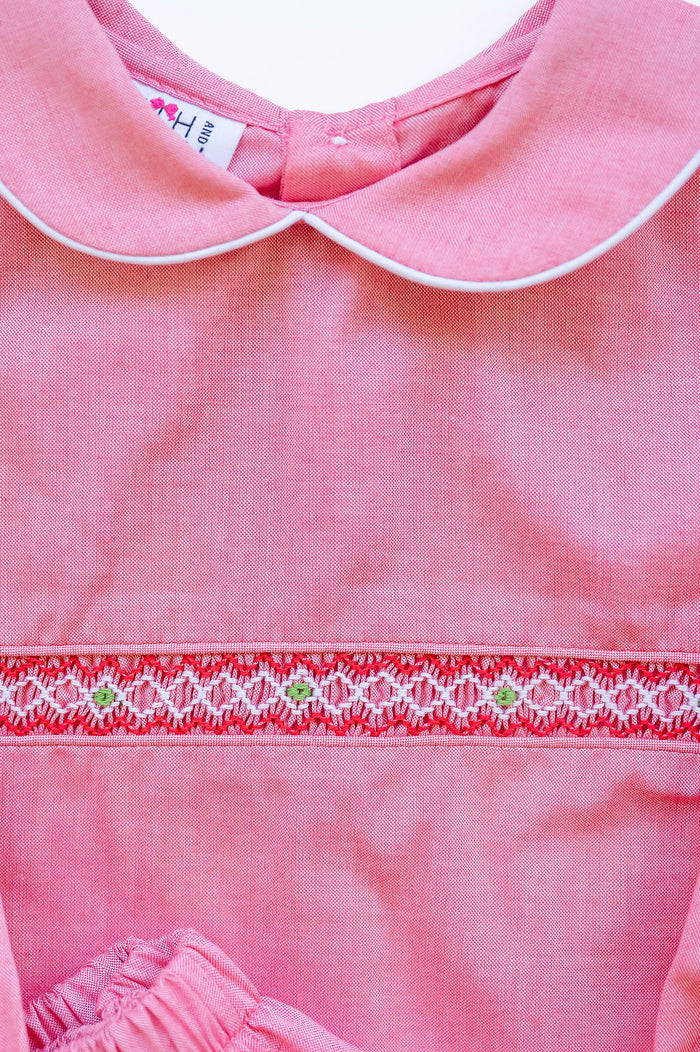 Festive Red and Green Smocked Samuel Shirt/Pants Set