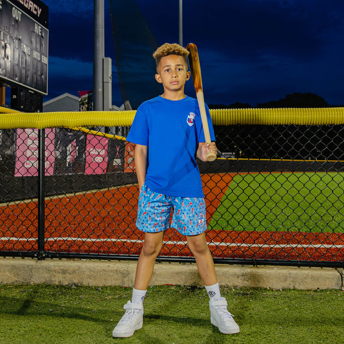 Baseball 4th of July outfit, red, white, and blue tee shirt