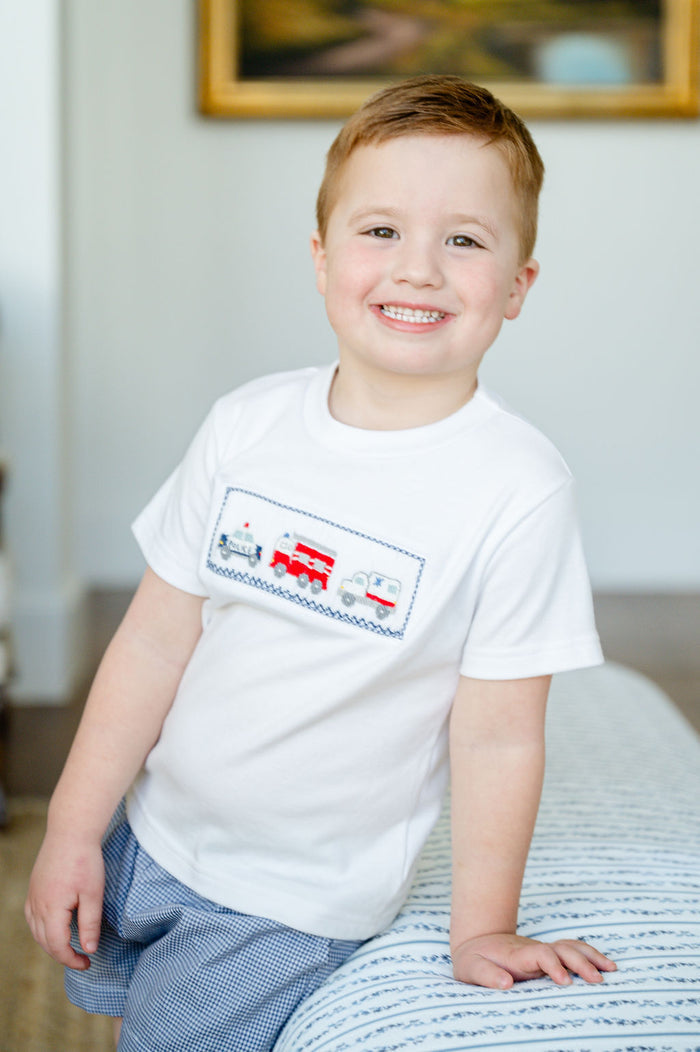 First Responders Smocked Beau T-Shirt/Shorts Set