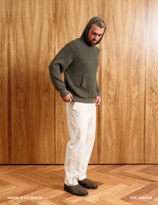 Fisher Hood Knit - Fatigue