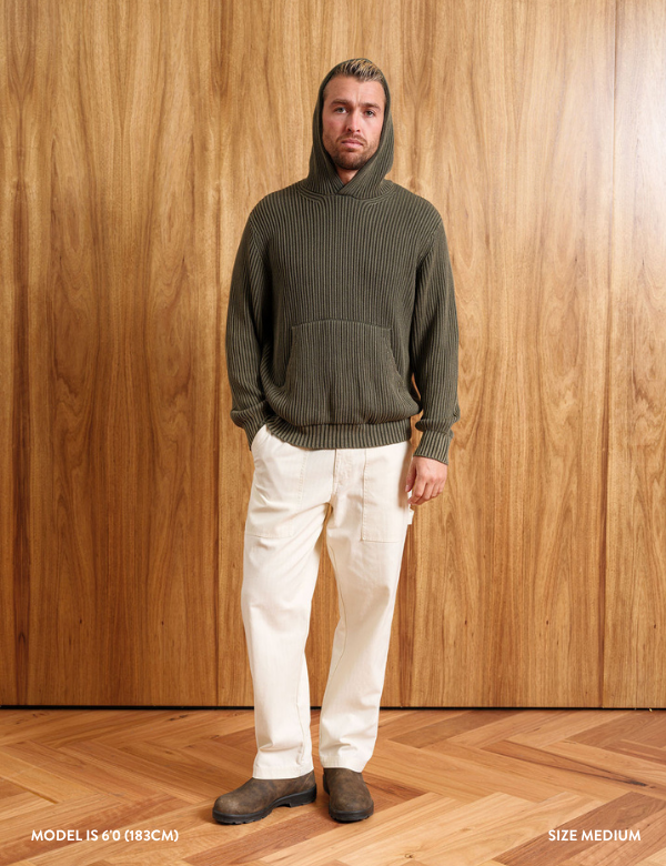 Fisher Hood Knit - Fatigue