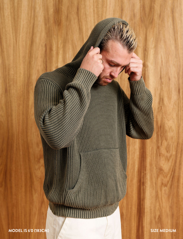 Fisher Hood Knit - Fatigue