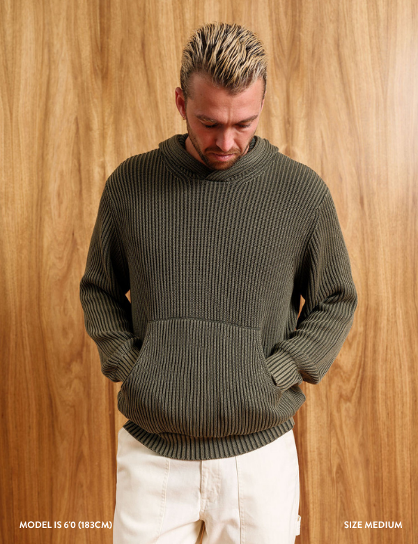 Fisher Hood Knit - Fatigue