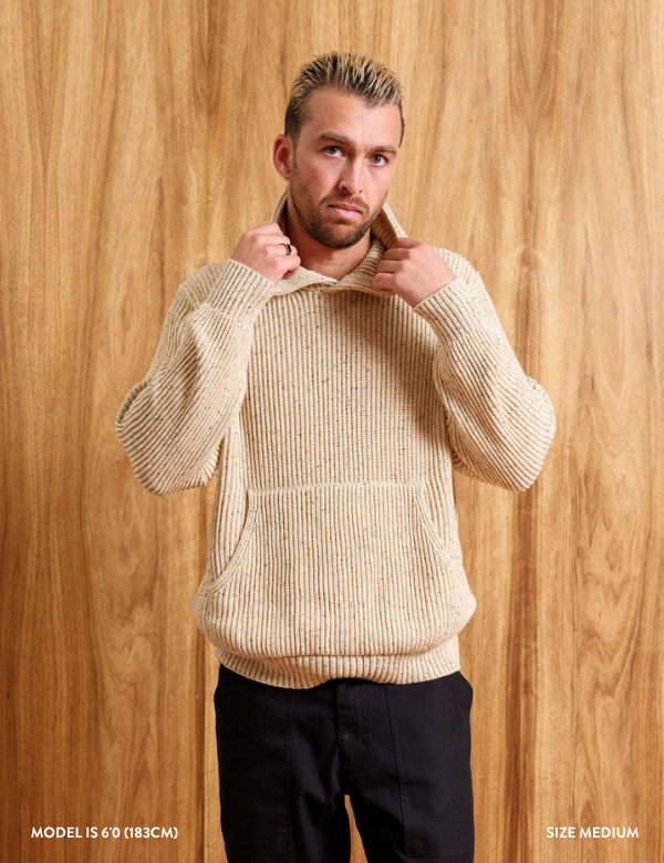 Fisher Hood Knit - Oatmeal