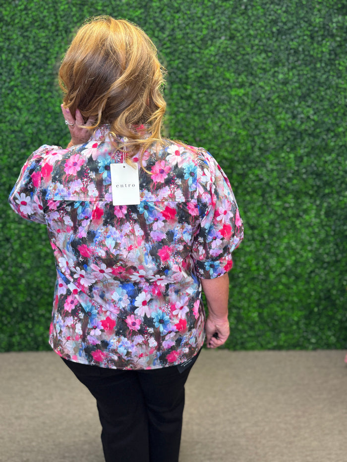 Floral Puff Sleeve Top