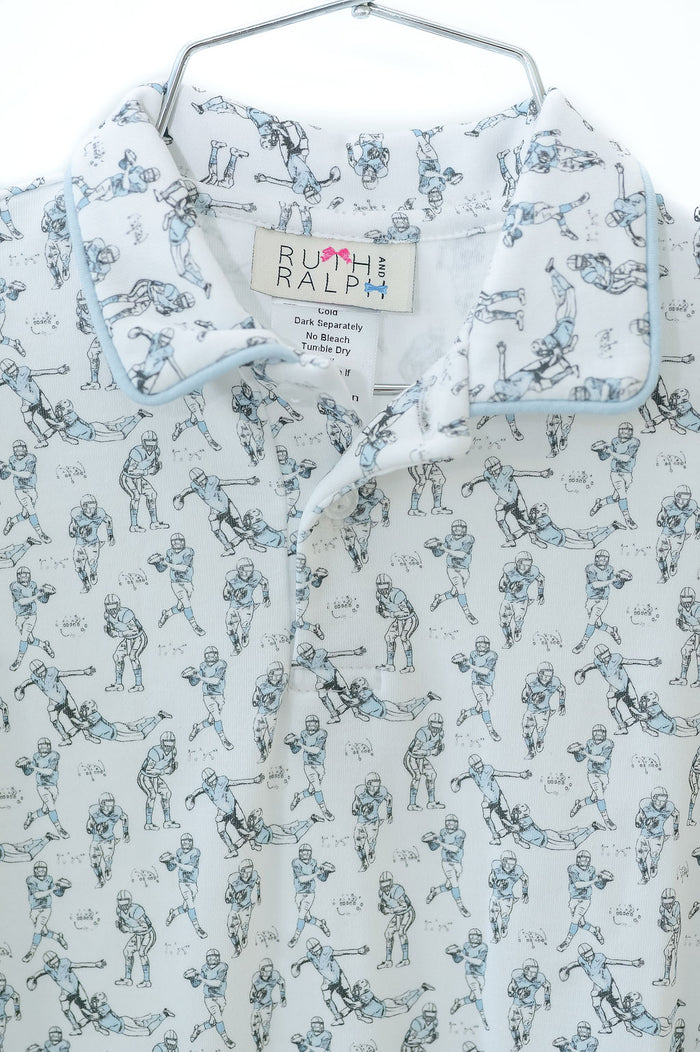 Football Player Printed Pima Outfits for Boys