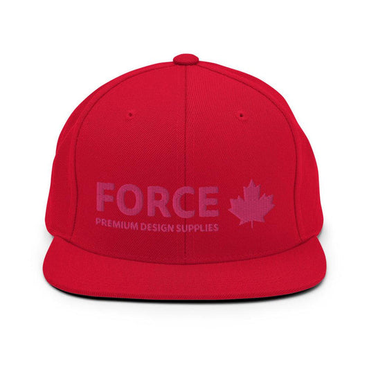 FORCE 3D Puff Embroidery Snapback Hat Red - Billyforce Shop