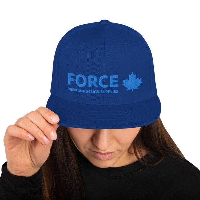 FORCE 3D Puff Embroidery Snapback Hat Royal Blue - Billyforce Shop
