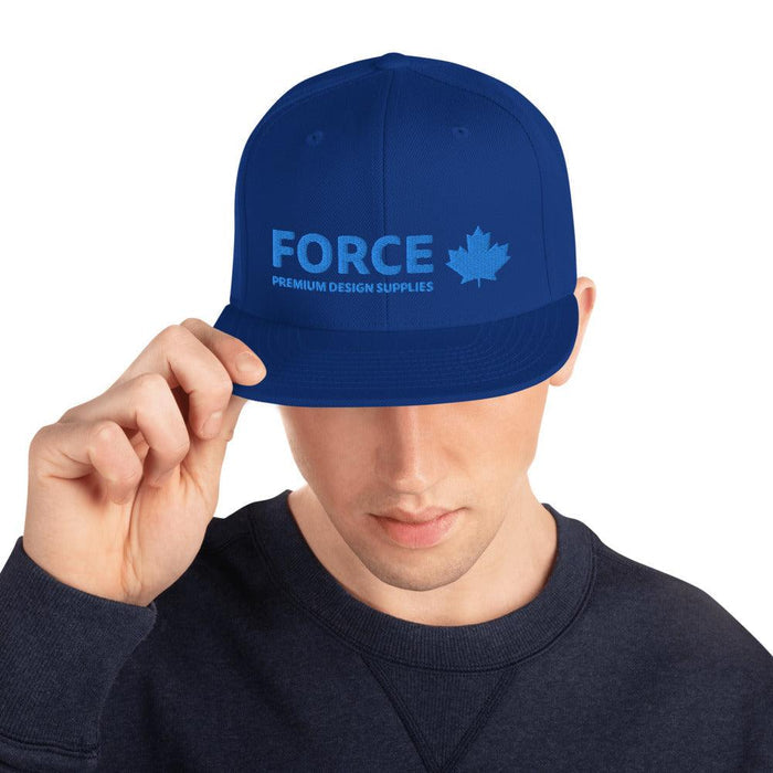 FORCE 3D Puff Embroidery Snapback Hat Royal Blue - Billyforce Shop