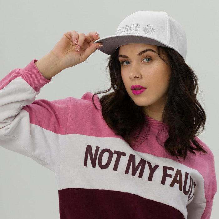FORCE 3D Puff Embroidery Snapback Hat White - Billyforce Shop