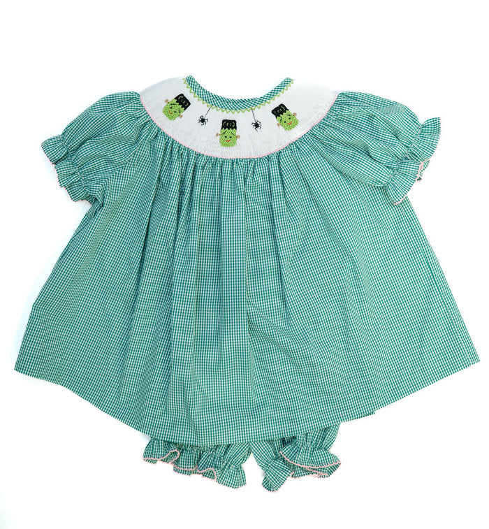 Frankenstein Smocked Annabelle Bloomer Set