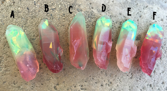 GARDEN CRYSTAL- CAST URETHANE GLOW IN THE DARK- IRIDESCENTS ( REDS )
