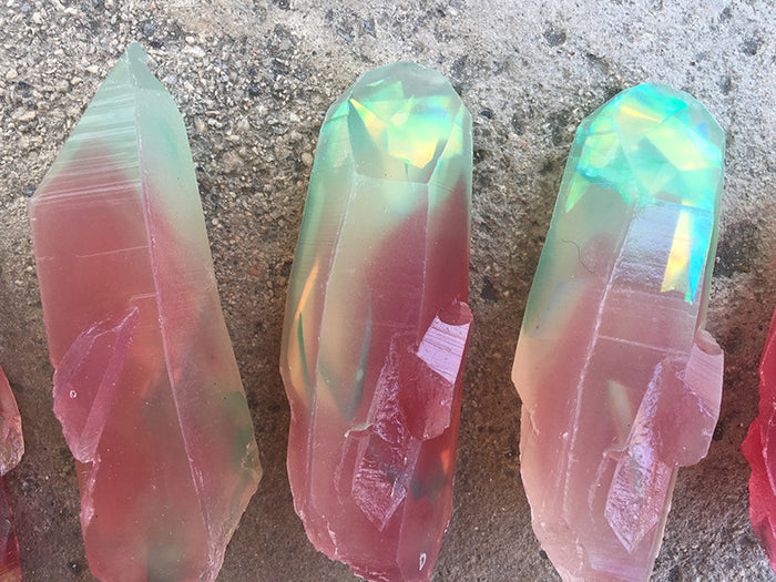 GARDEN CRYSTAL- CAST URETHANE GLOW IN THE DARK- IRIDESCENTS ( REDS )