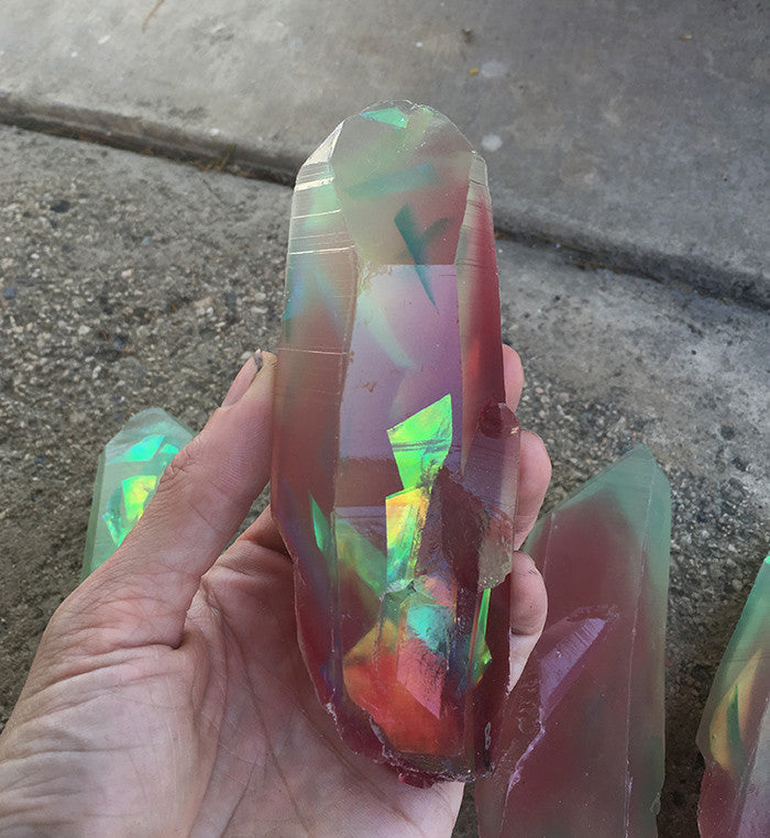 GARDEN CRYSTAL- CAST URETHANE GLOW IN THE DARK- IRIDESCENTS ( REDS )