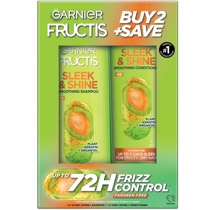 GARNIER Fructis Up to 72h Frizz Control Paraben Free بكج كارنيير للعناية بالشعر المتطاير