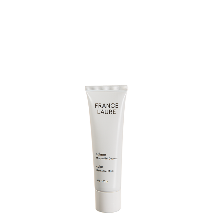 France Laure Calm Gentle Gel Mask in white tube, 50g soothing skincare for sensitive skin, minimalist design