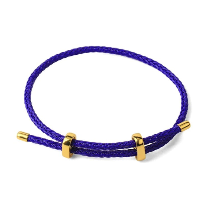 Genuine 4mm Braided Stainless Steel Bracelet – Gold‑Tone Accents