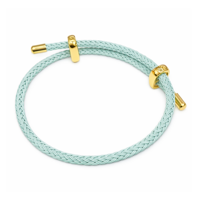 Genuine 4mm Braided Stainless Steel Bracelet – Gold‑Tone Accents