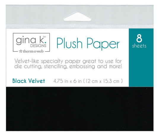 Gina K. Designs - Therm-O Web - Plush Papers - 4.75" x 6" - Black Velvet (8 Sheets). Available at Embellish Away located in Bowmanville Ontario Canada.