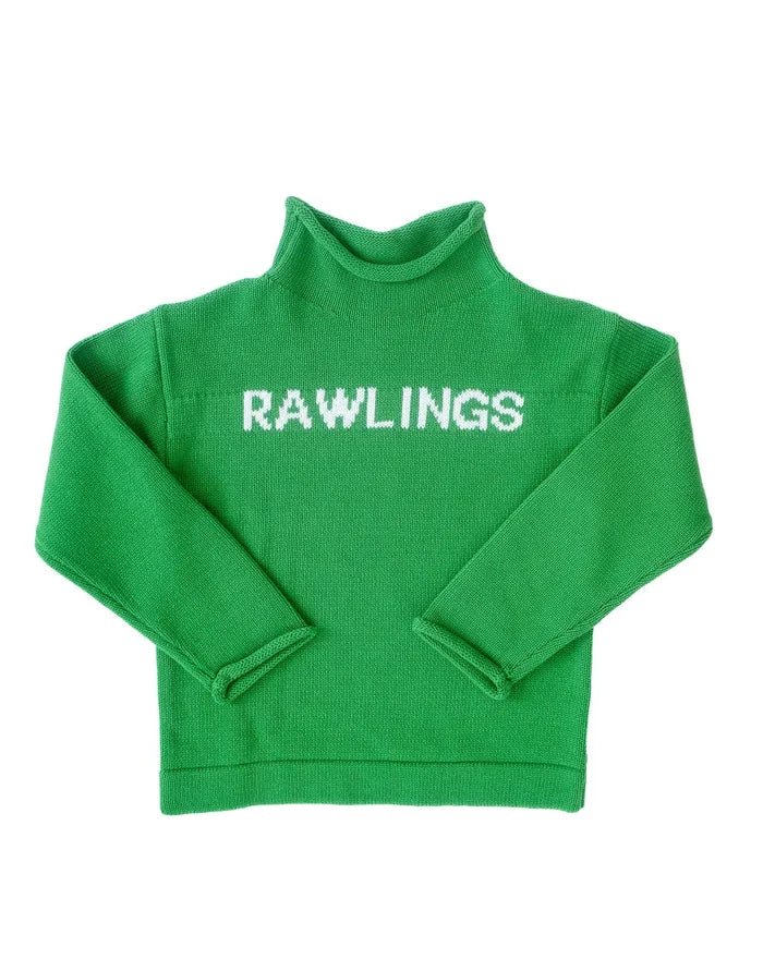 Green personalized sweater for kids