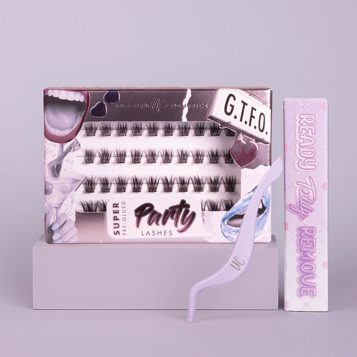 G.T.F.O. Super Pre-Glued Party Lashes Full Kit - Unicorn Cosmetics