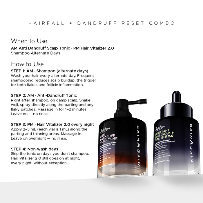 Hair Growth Combo - Anti Dandruff Scalp Tonic + Hair Vitalizer 2.0
