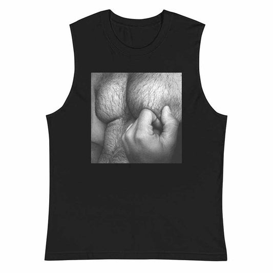 Hairy Chest Black Sleeveless T-Shirt
