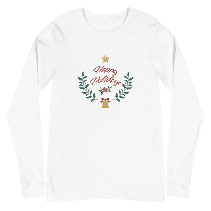 Happy Holidays Wreath Unisex Long Sleeve Tee - Billyforce Shop