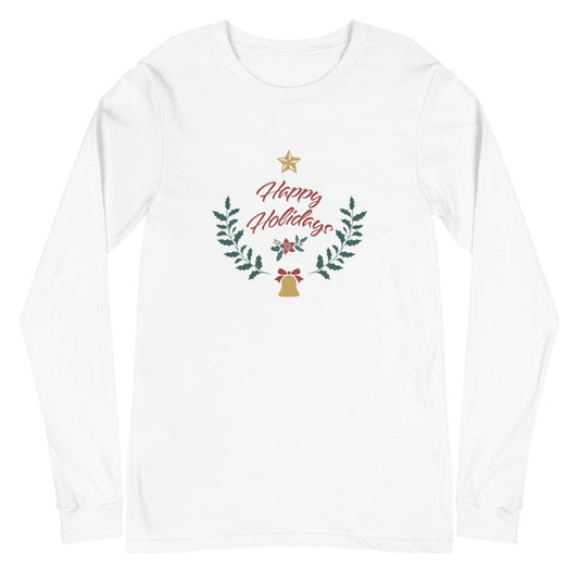 Happy Holidays Wreath Unisex Long Sleeve Tee - Billyforce Shop