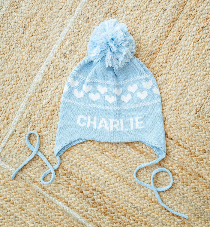Hearts Custom Knit Toboggan Hat