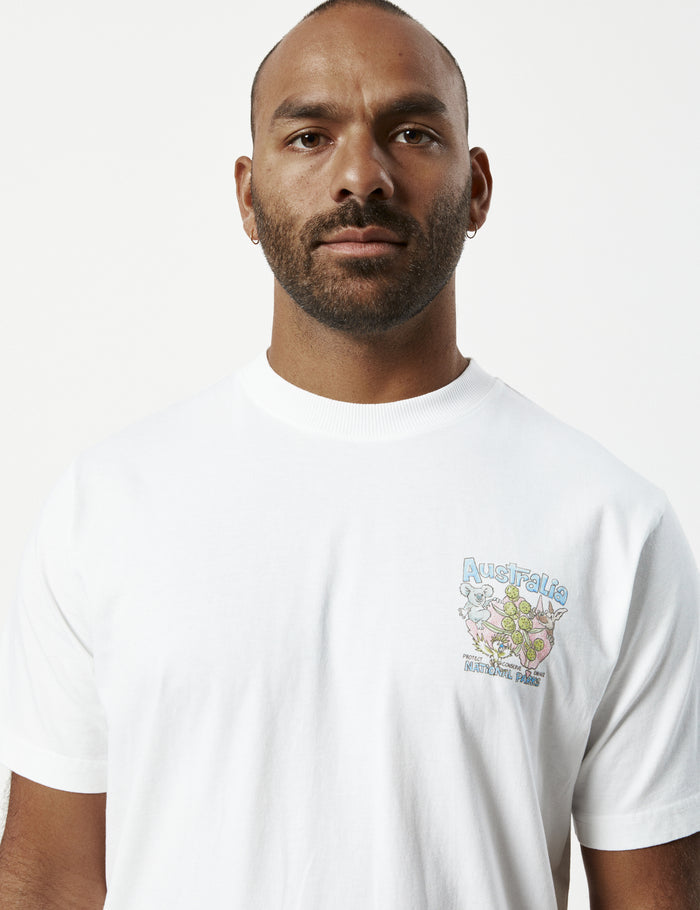 Heavy Weight Print Tee - Tourist Tee Australia White