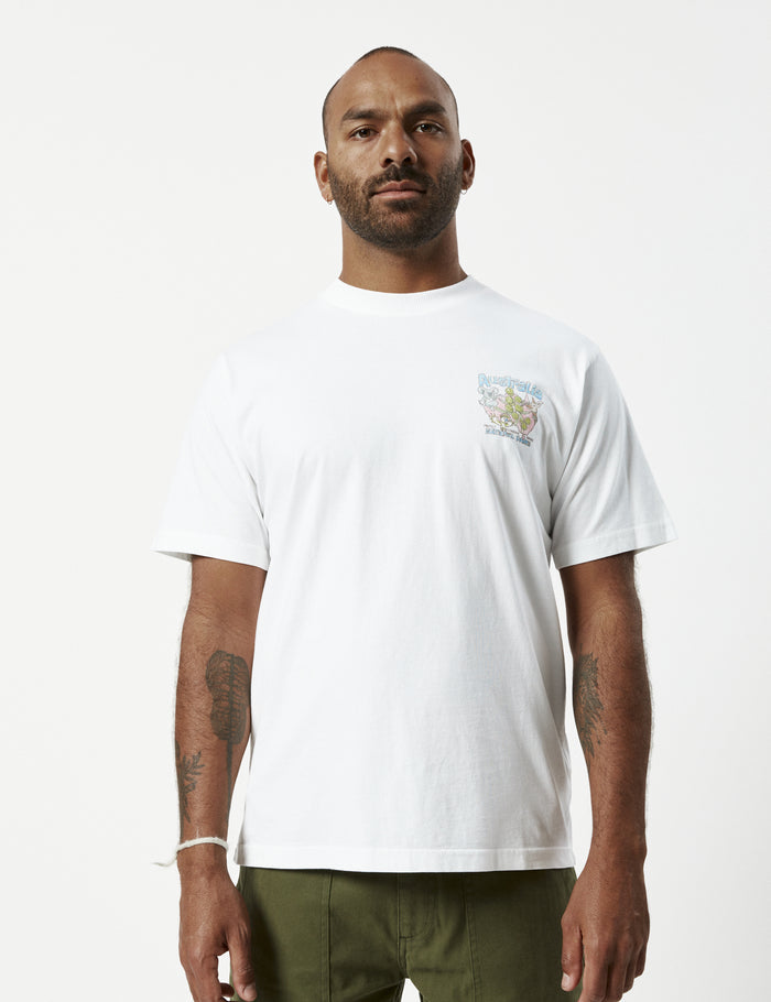 Heavy Weight Print Tee - Tourist Tee Australia White