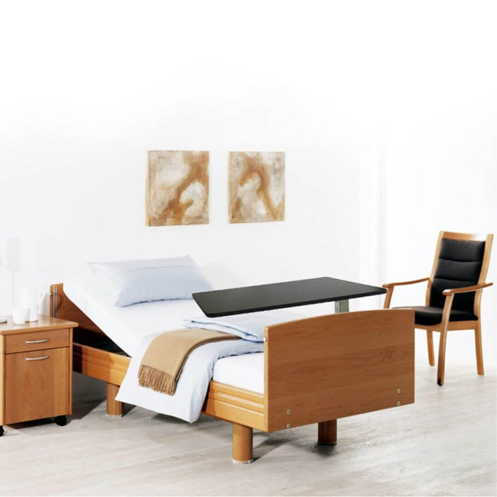 Height Adjustable Overbed Table (Light Brown)