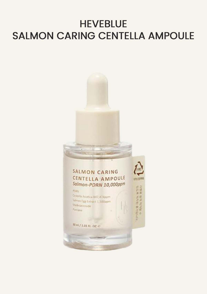 Salmon Caring Centella Ampoule bottle on a white background