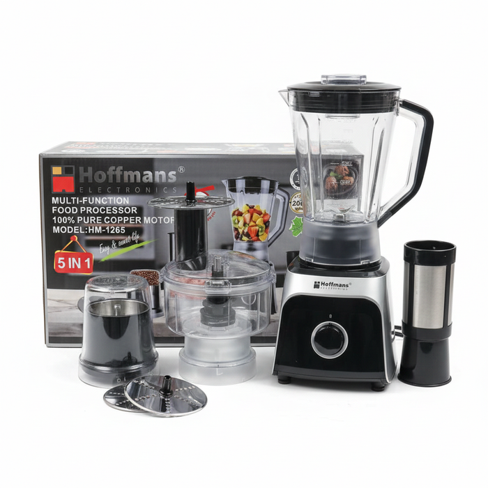 Hoffmans 5-in-1 Food Processor and Blender on white background
