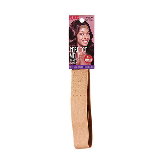 RED BEAUTY by KISS premium elastic wig band in dark beige with velcro for secure fit