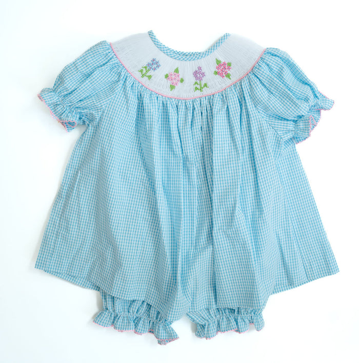 Hydrangeas Smocked Annabelle Bloomer Set