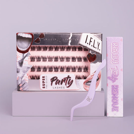 I.F.L.Y. Super Pre-Glued Party Lashes Full Kit - Unicorn Cosmetics