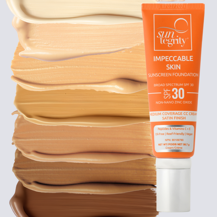 Suntegrity-Impeccable Skin SPF 30-Sun Care-0MainISTubewithallSwatches-The Detox Market |