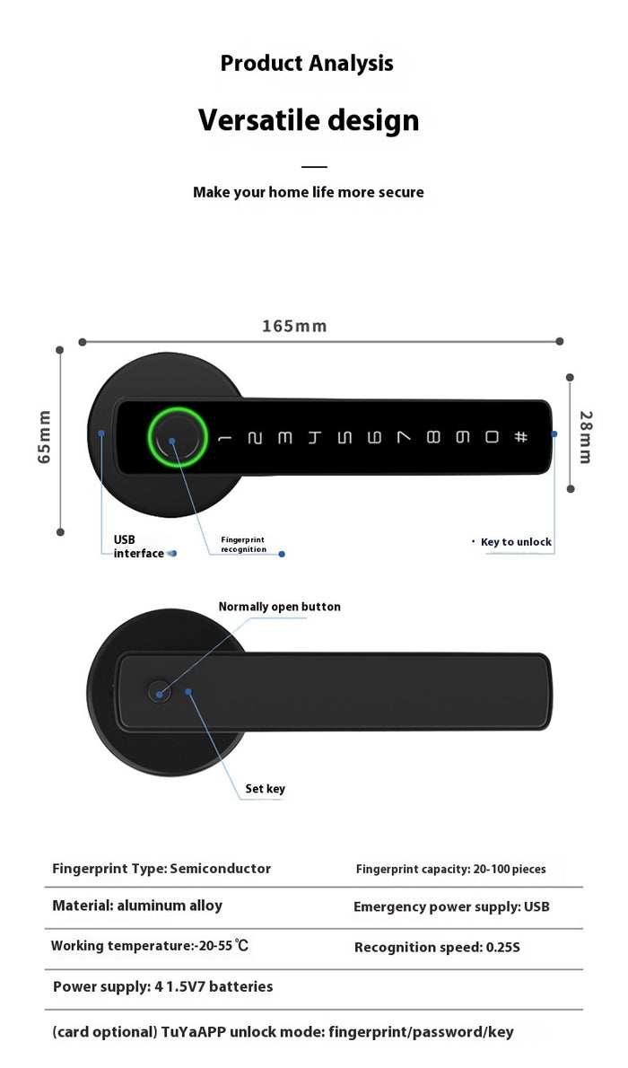 Intelligent Identification Indoor Fingerprint Lock