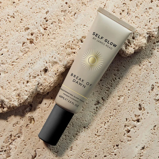 By James Read Break of Dawn Rejuvenating Glow Mask 60ml, featuring a sleek bottle, ideal for skin renewal and a radiant glow.