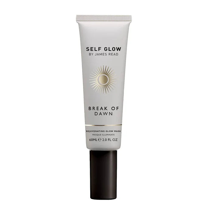 By James Read Break of Dawn Rejuvenating Glow Mask 60ml, fresh and unopened, showing the sleek packaging and product label.