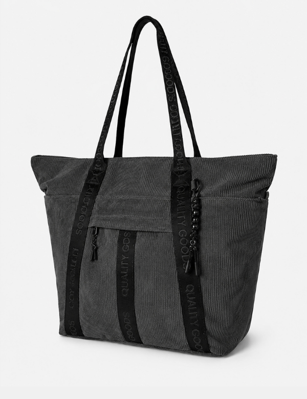 Jasper Tote - Charcoal Corduroy
