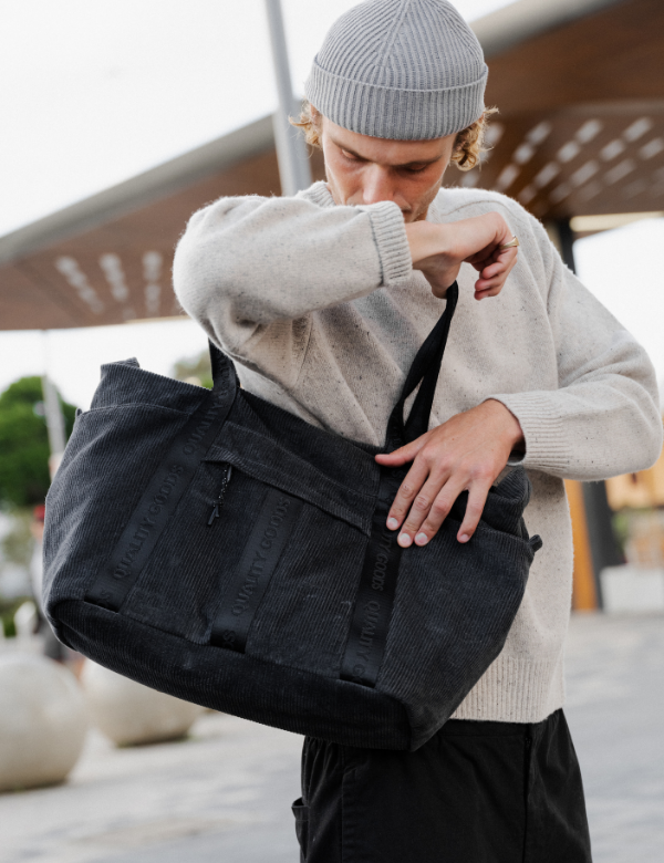 Jasper Tote - Charcoal Corduroy