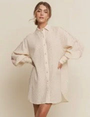 J.NNA Cream Floral Button Up Shirt