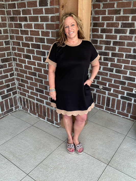 Jodifl Black and Tan Knit Dress